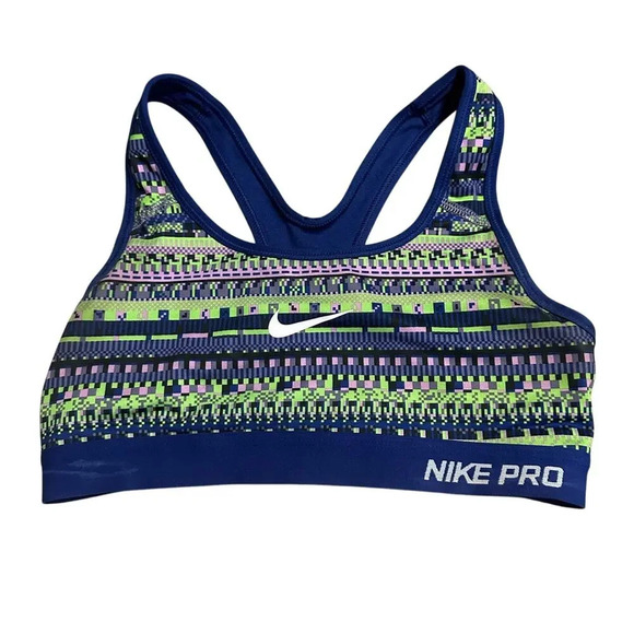 Nike Pro Sports Bra Size Small Blue Purple Workout Activewear Athlesiure Active - Picture 1 of 3